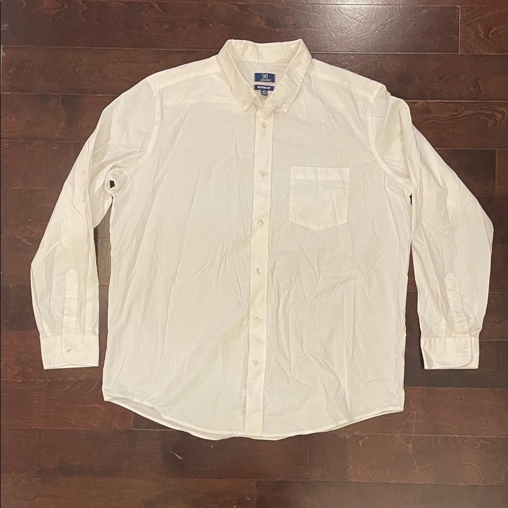 George Men's White Button-Down Shirt Size XL (46-48)